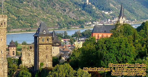 Oberwesel am Rhein, Michelfeldturm und Liebfrauenkirche